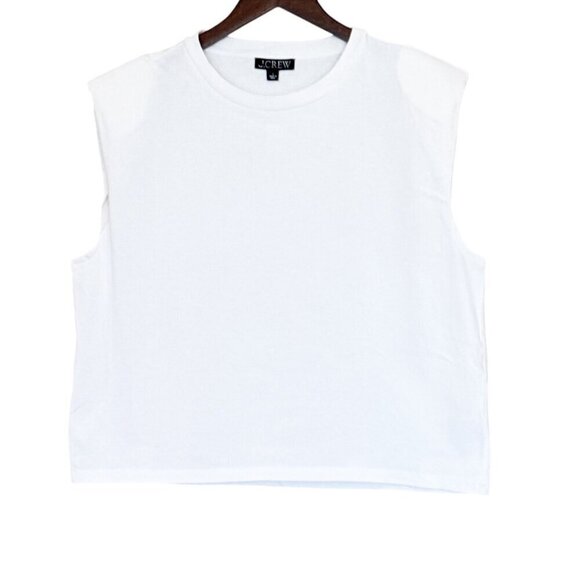 J. Crew Women's Mariner Jersey Muscle Tee White Size Large NWT - Picture 3 of 6